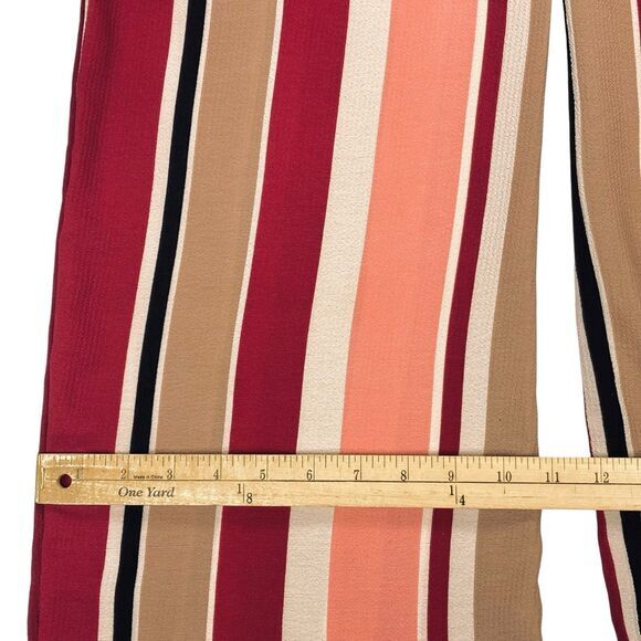 See You Monday Wide Leg Pants Womens Size Small Stripped Paperbag Tie Front Pant - Picture 11 of 12